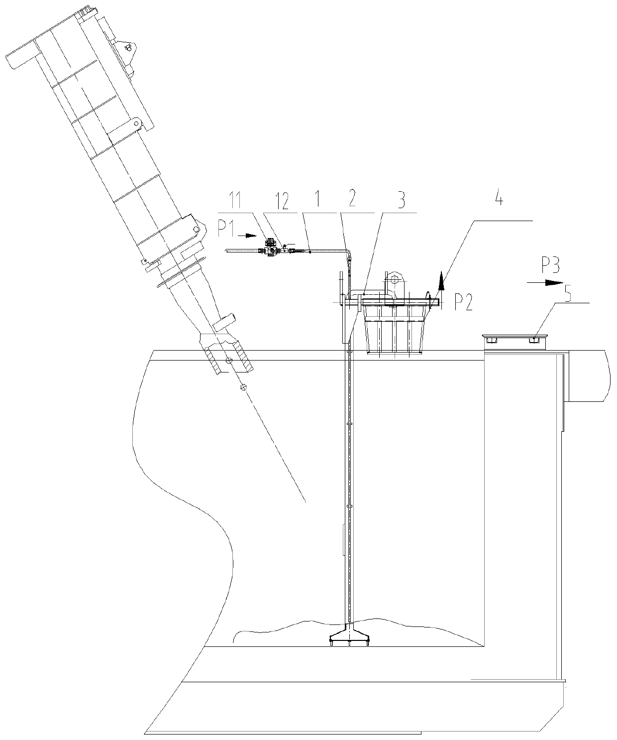 A device for removing zinc pot bottom slag