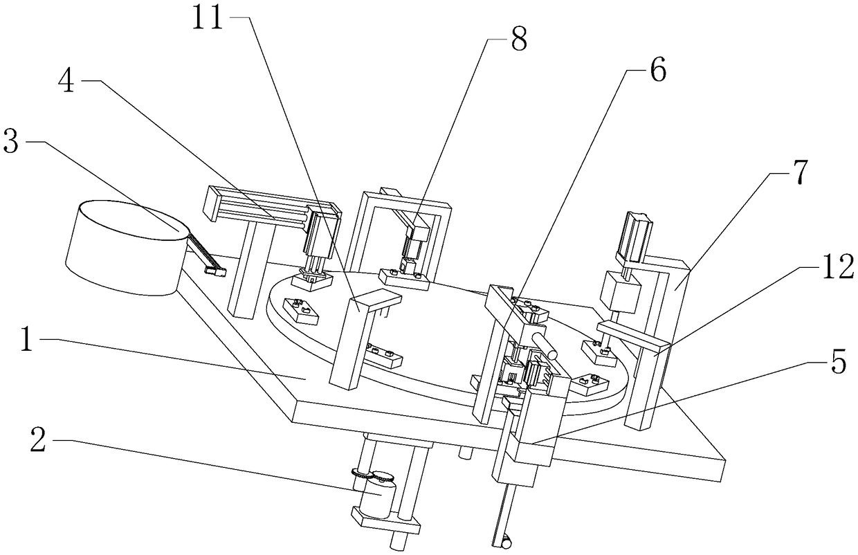 Automatically assembling device for rotary switch contact piece