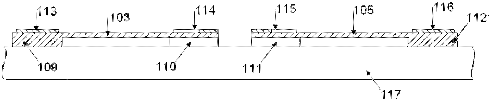 On-line testing structure for polycrystalline silicon material residual stress