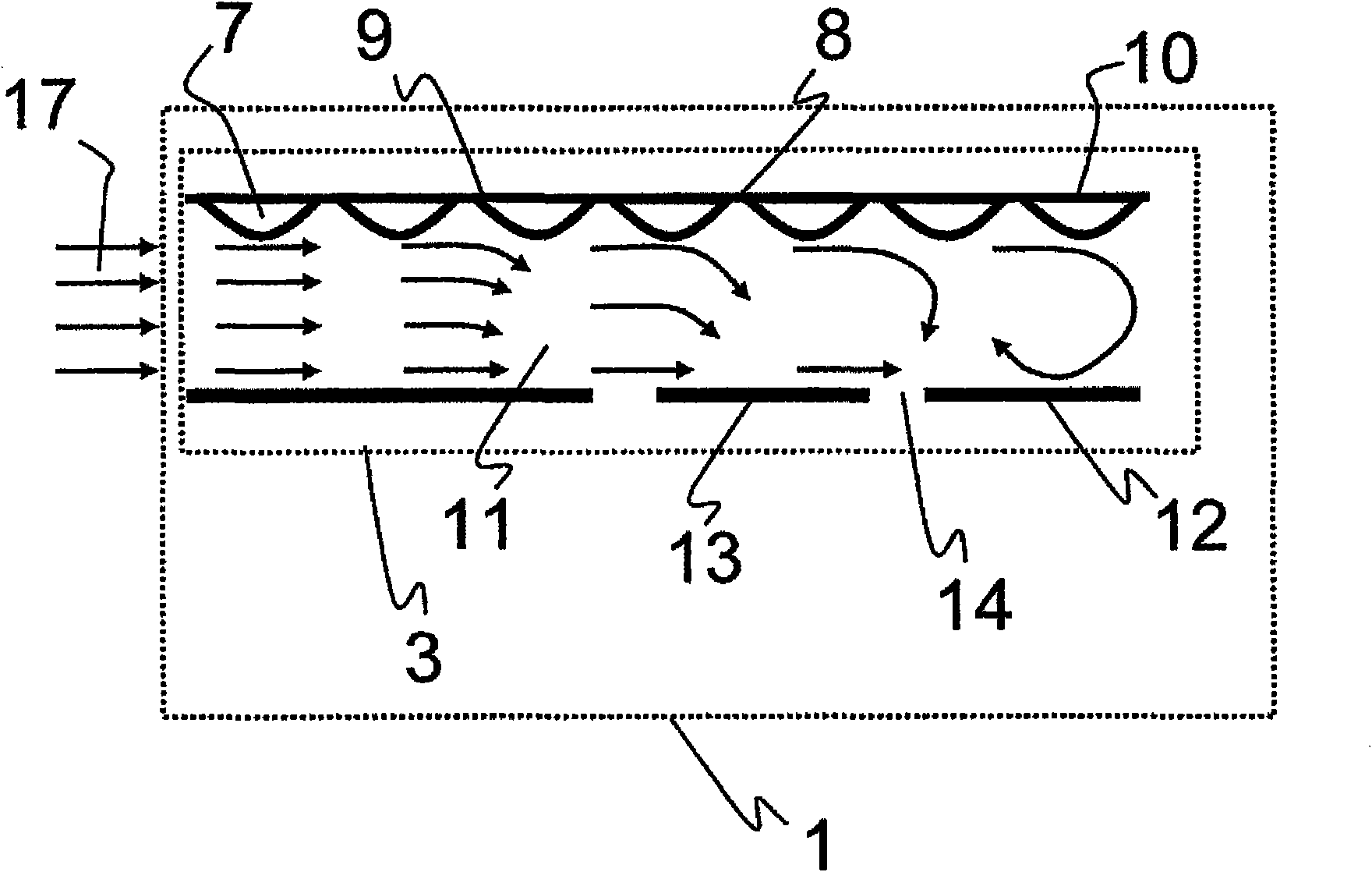 Honeycomb body with structured sheet material