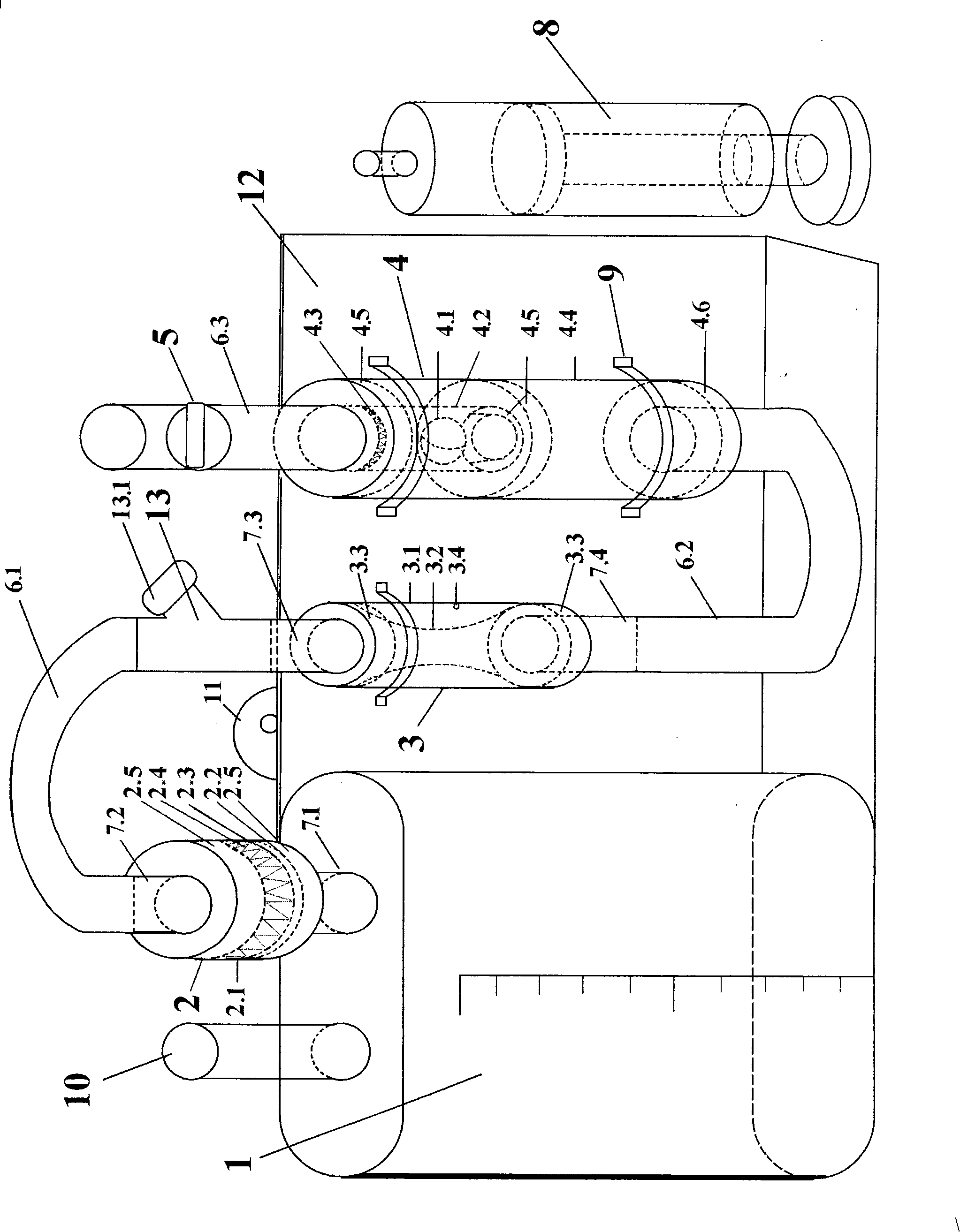 Anhydrous mute pleural cavity closed drainage device