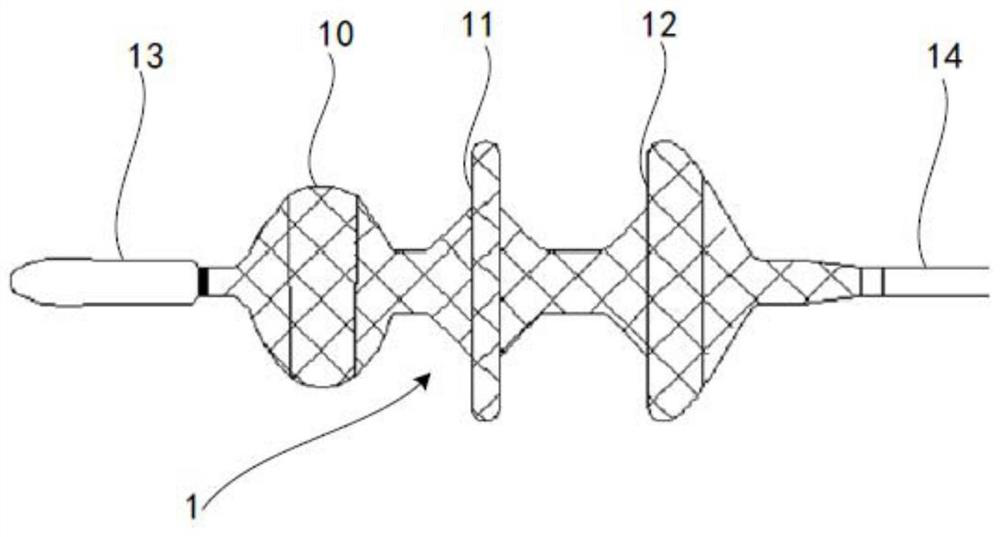 Net basket type thrombus removing device