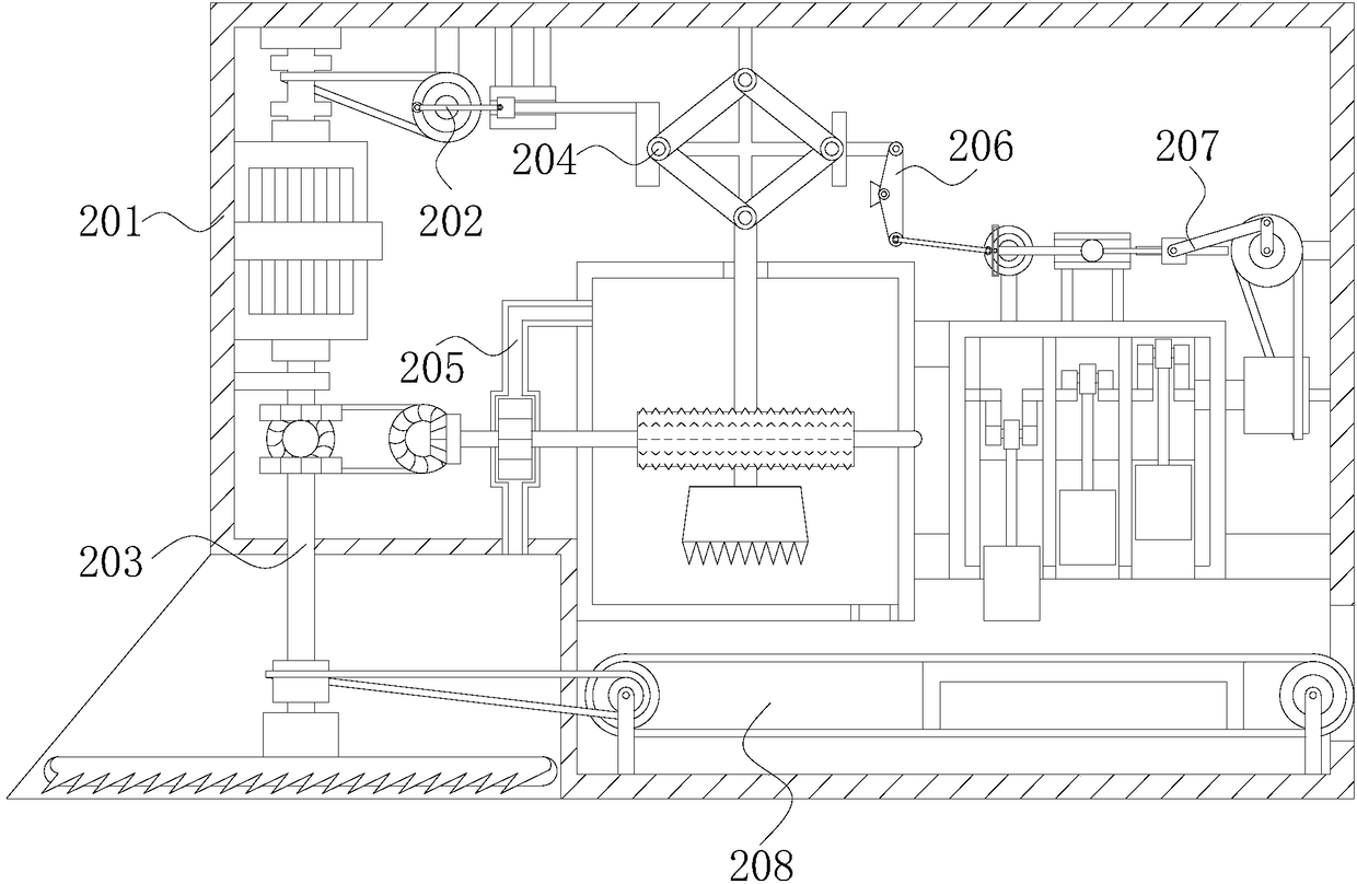 Feeding and compacting device of silage harvester