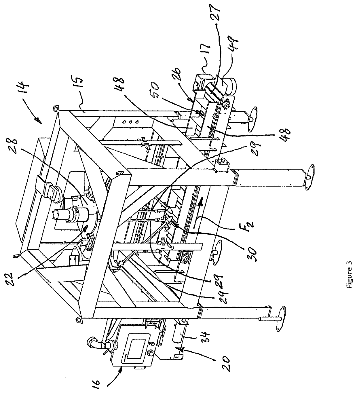 Automated machine for unloading and transferring cut and trimmed poultry meat pieces