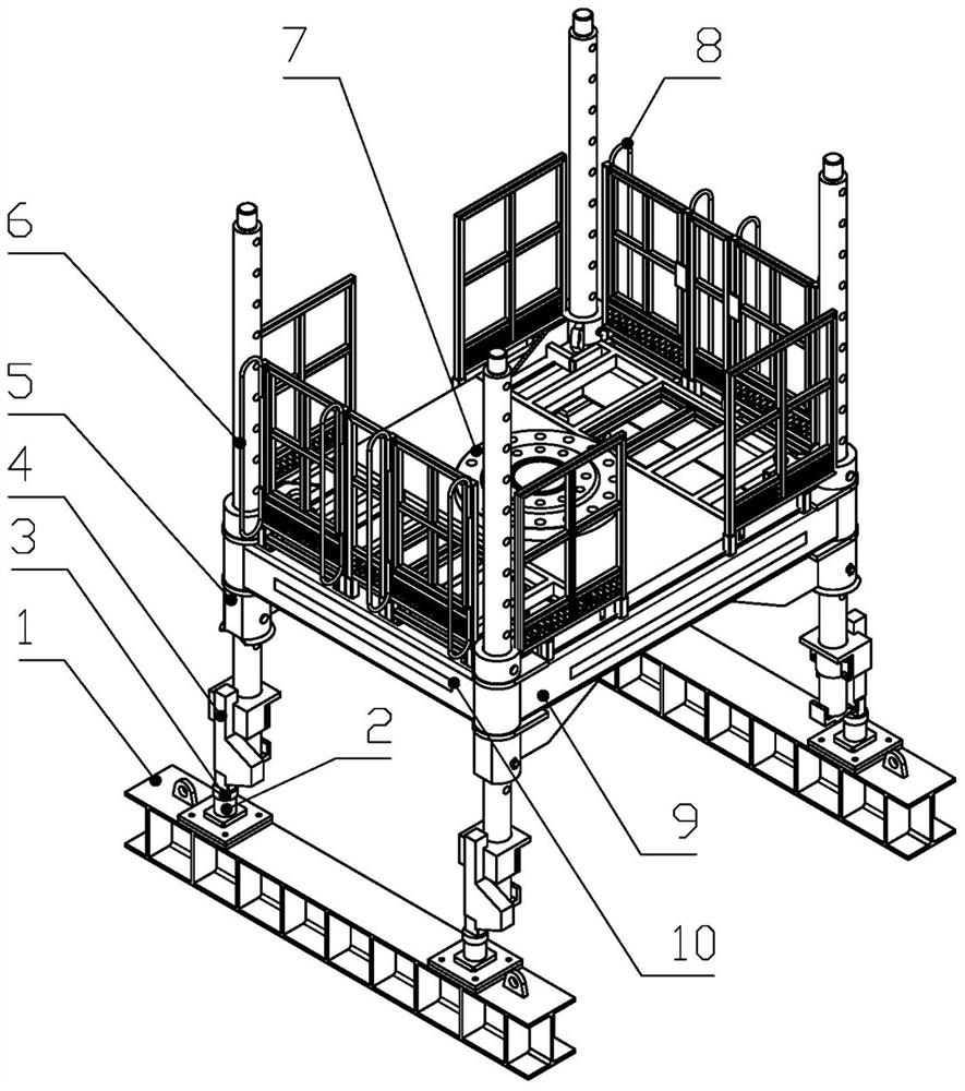 Height-adjustable auxiliary supporting device with load sensor