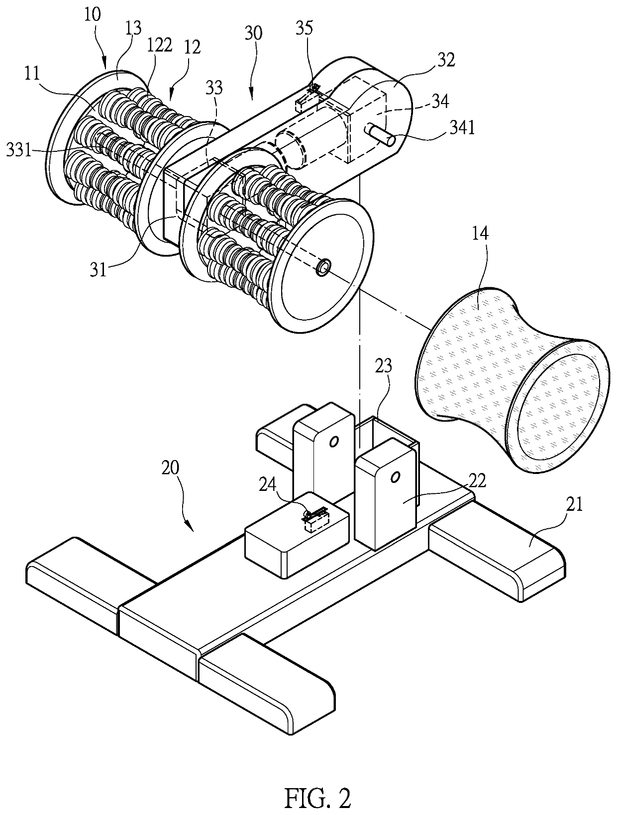 Massage roller mechanism