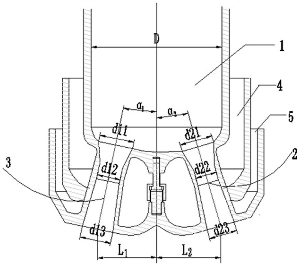 Efficient dephosphorization oxygen lance spray head and blowing technology