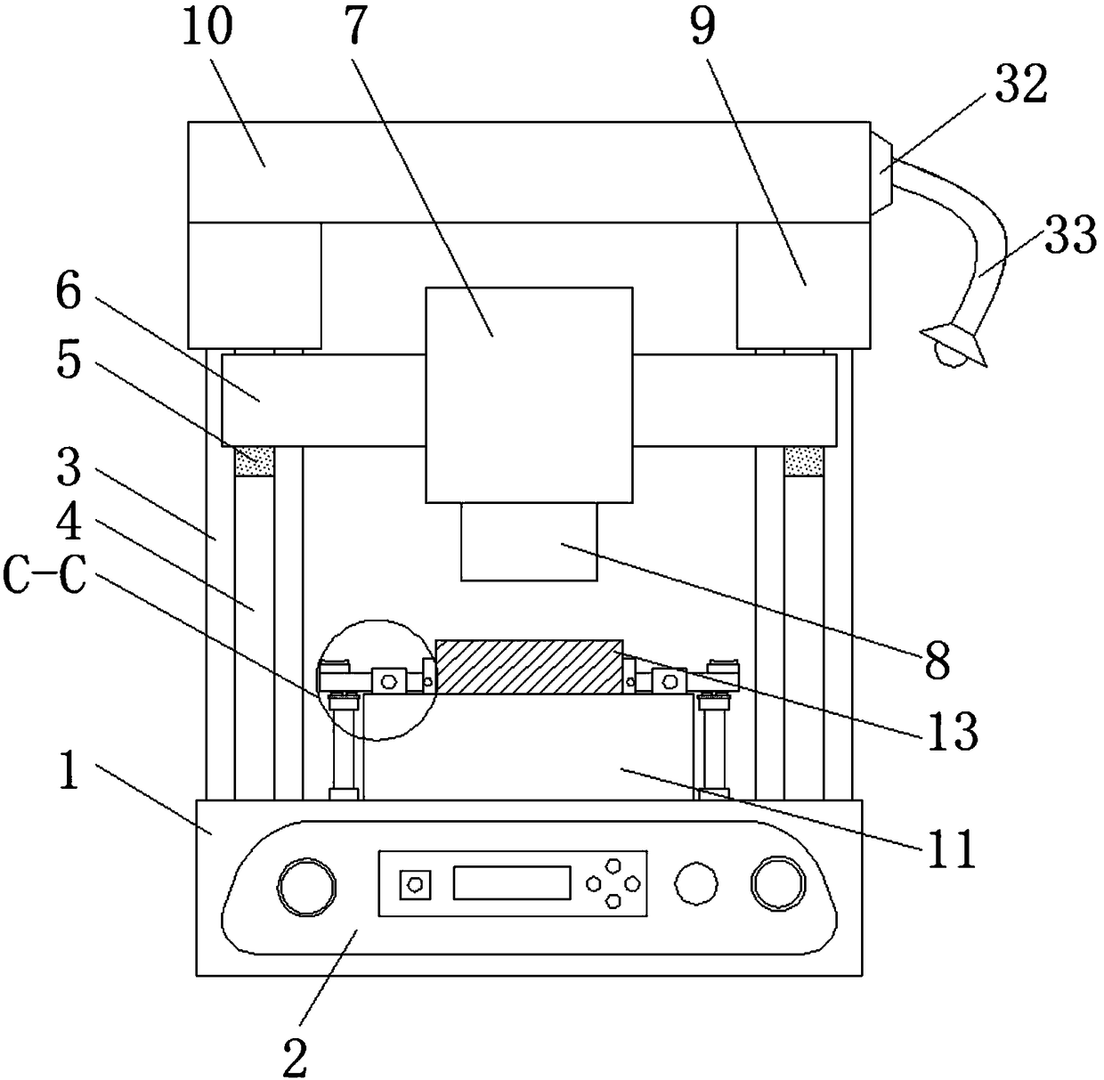 Automatic hot-press molding machine capable of conveniently replacing mold