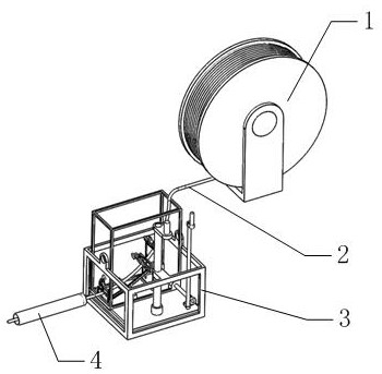 Cable laying mechanism in power construction