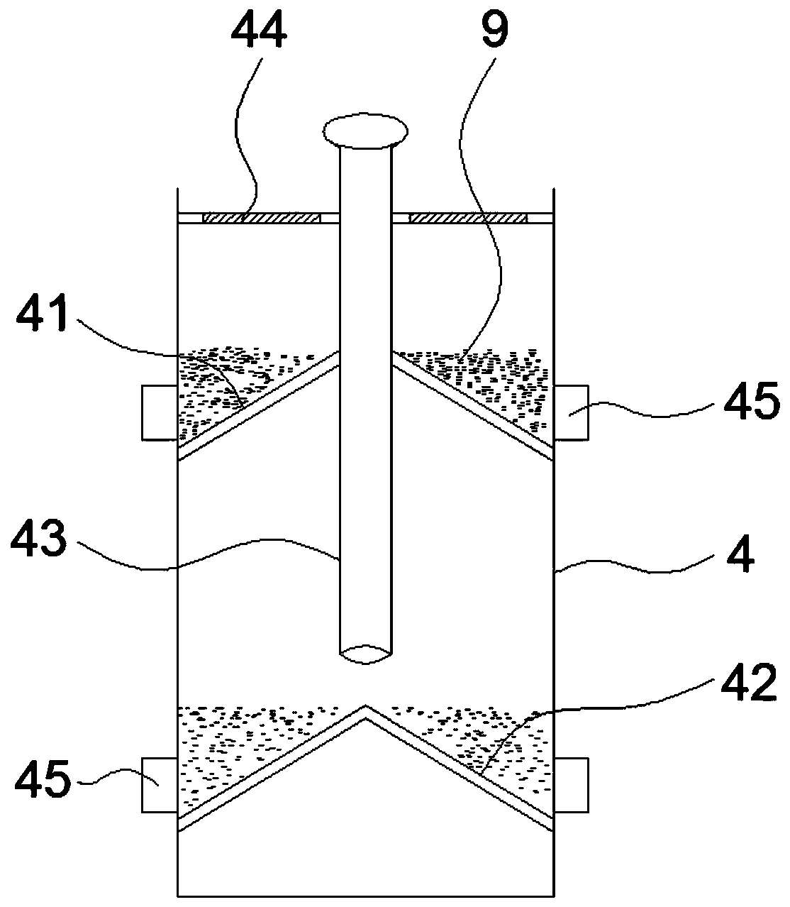 Wall-mounted collection and purification treatment device for wastewater from washing machine on balcony and treatment method of device