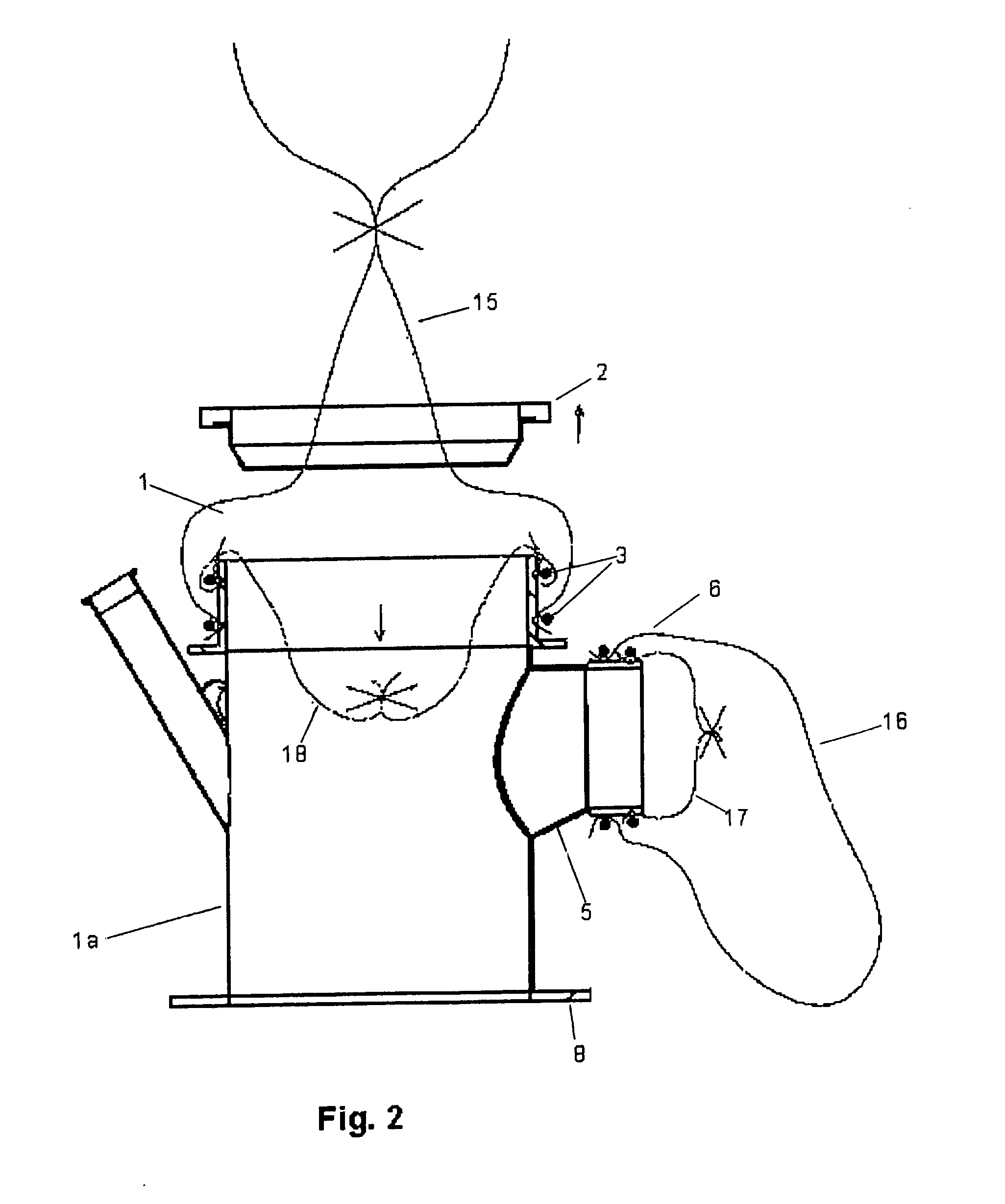 Liner connecting device and liner filling device