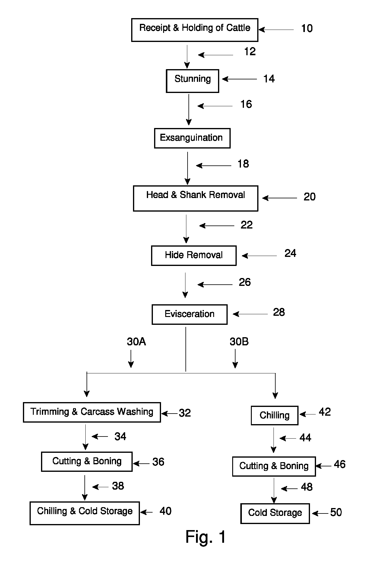 Microbiocidal control in the processing of meat-producing four-legged animals