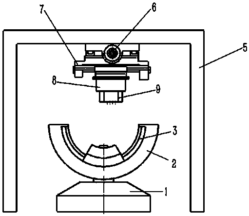 Photoelectric aiming system look-down tracking test method and test device for implementing the method