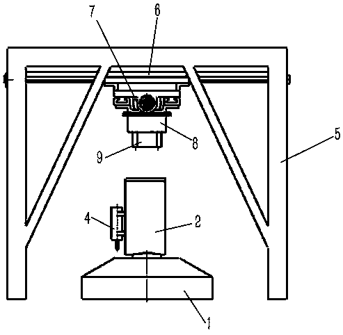 Photoelectric aiming system look-down tracking test method and test device for implementing the method