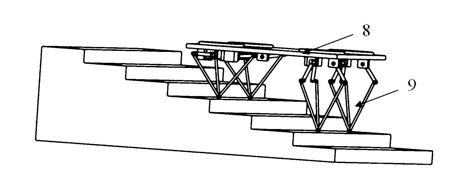 Quadruped stair climbing robot mechanism