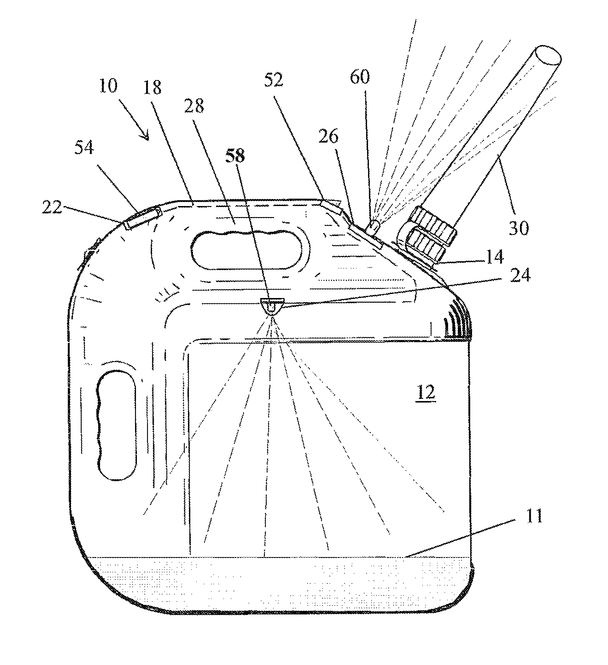 Illuminated plastic fuel tank