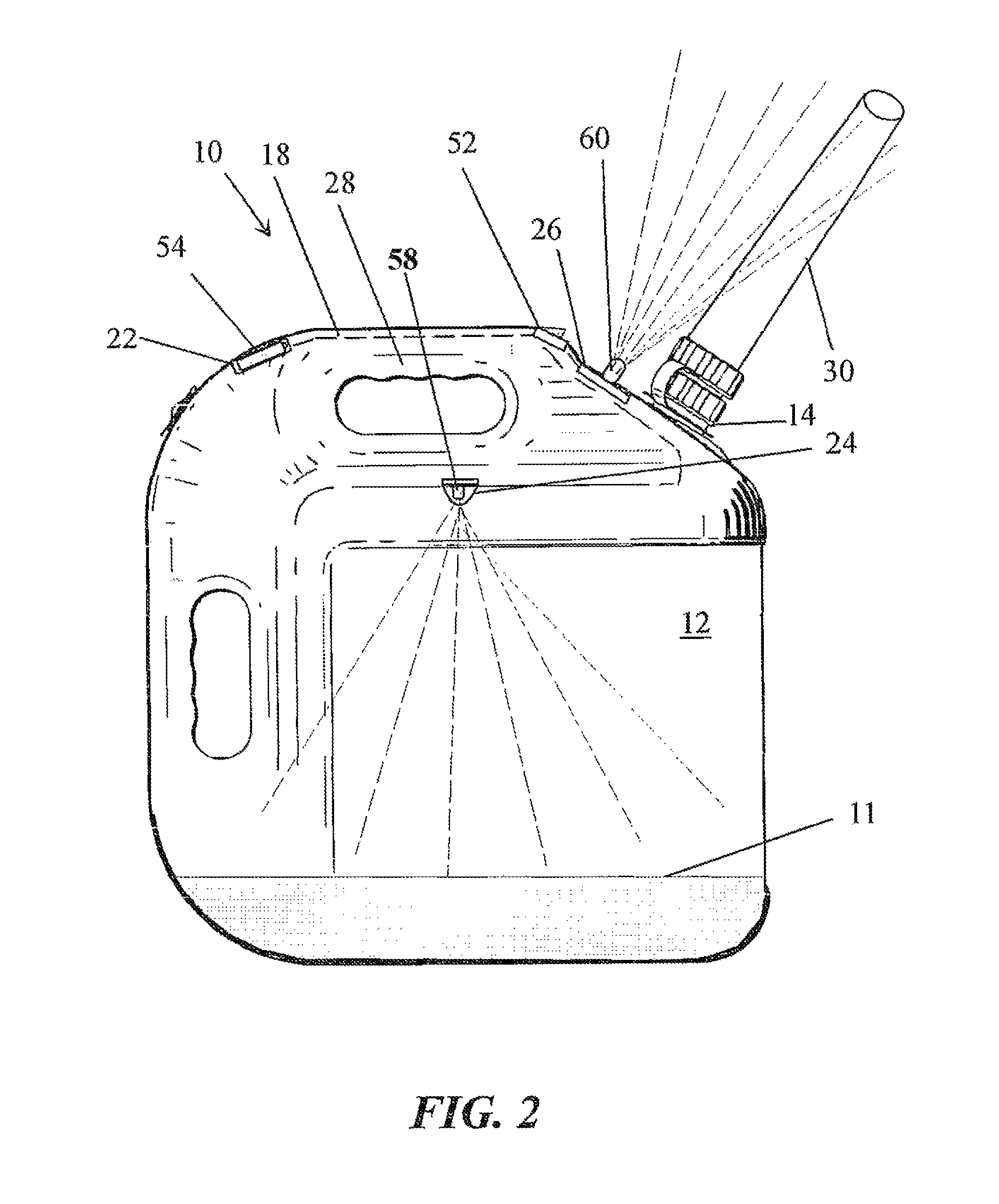 Illuminated plastic fuel tank