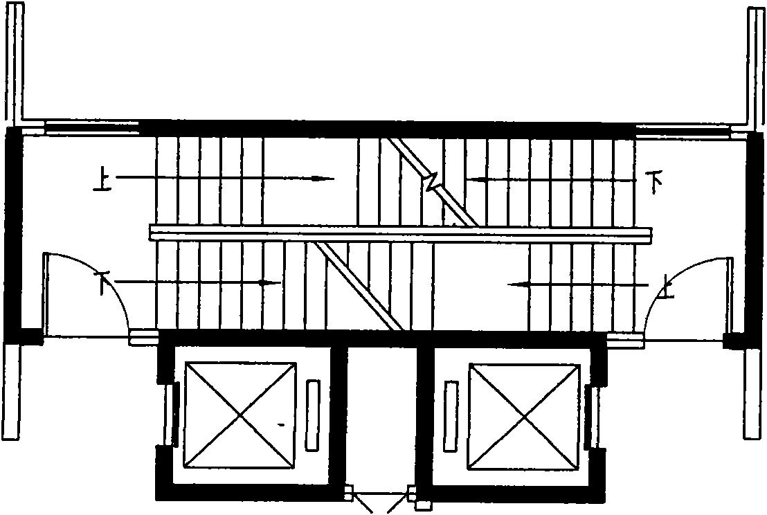 Method for improving high-rise building safe evacuation scissors staircase and structure thereof