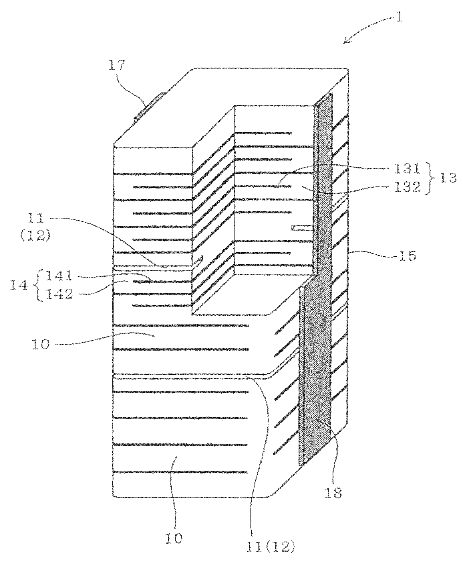 Stacked piezoelectric device