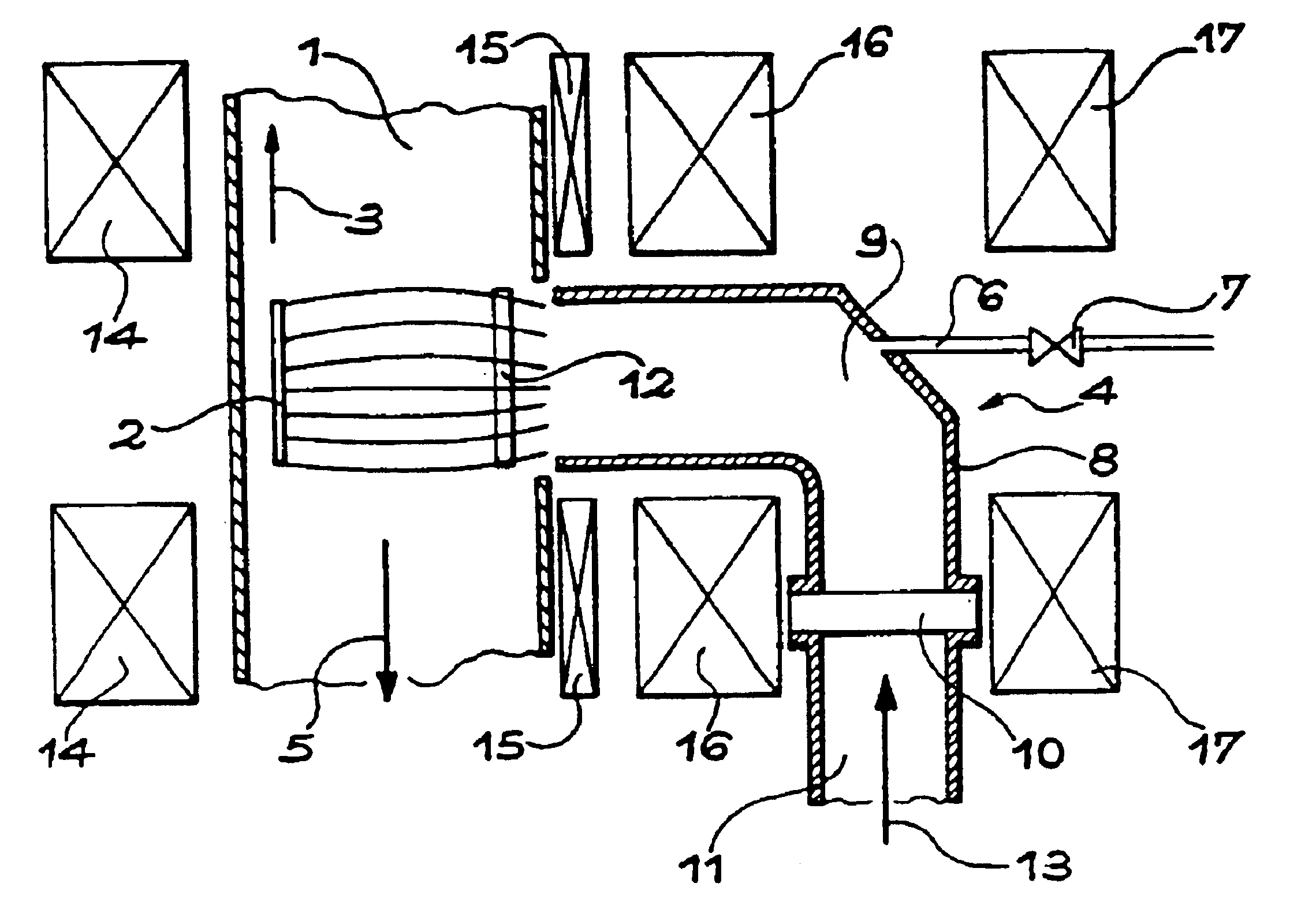 Method and device for electronic cyclotronic resonance plasma deposit of carbon nanofibre layers in fabric form and resulting fabric layers