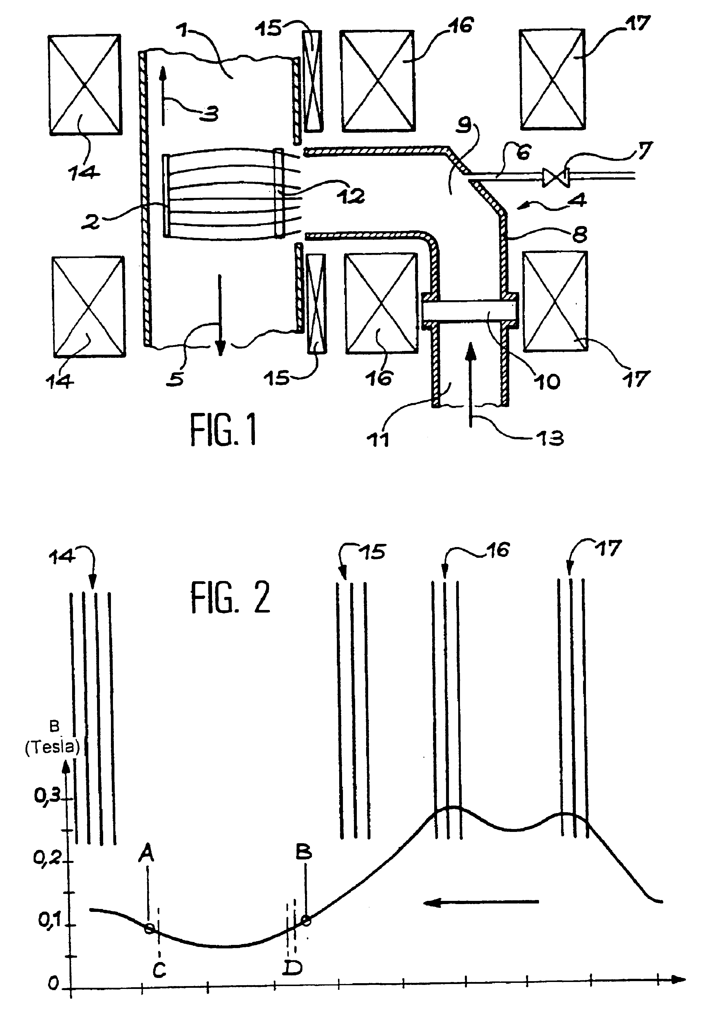 Method and device for electronic cyclotronic resonance plasma deposit of carbon nanofibre layers in fabric form and resulting fabric layers