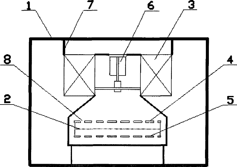 A device for improving the freezing rate of food by air blowing