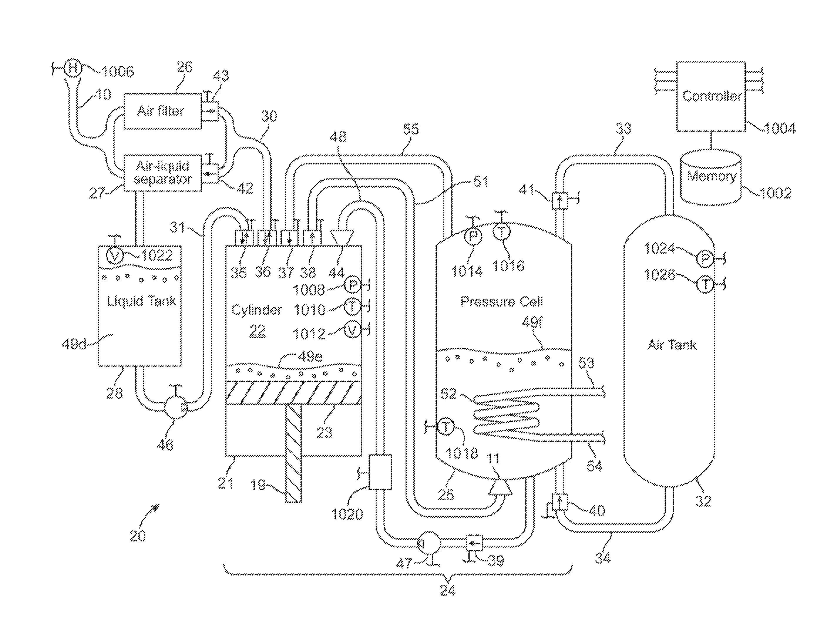 Compressed air energy storage system utilizing two-phase flow to facilitate heat exchange