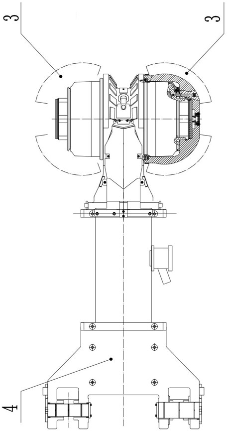 Internal spraying type cutting mechanism for horizontal-axis roadheader