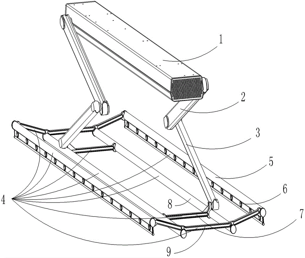 Auto-lift airing machine with double power crank arms