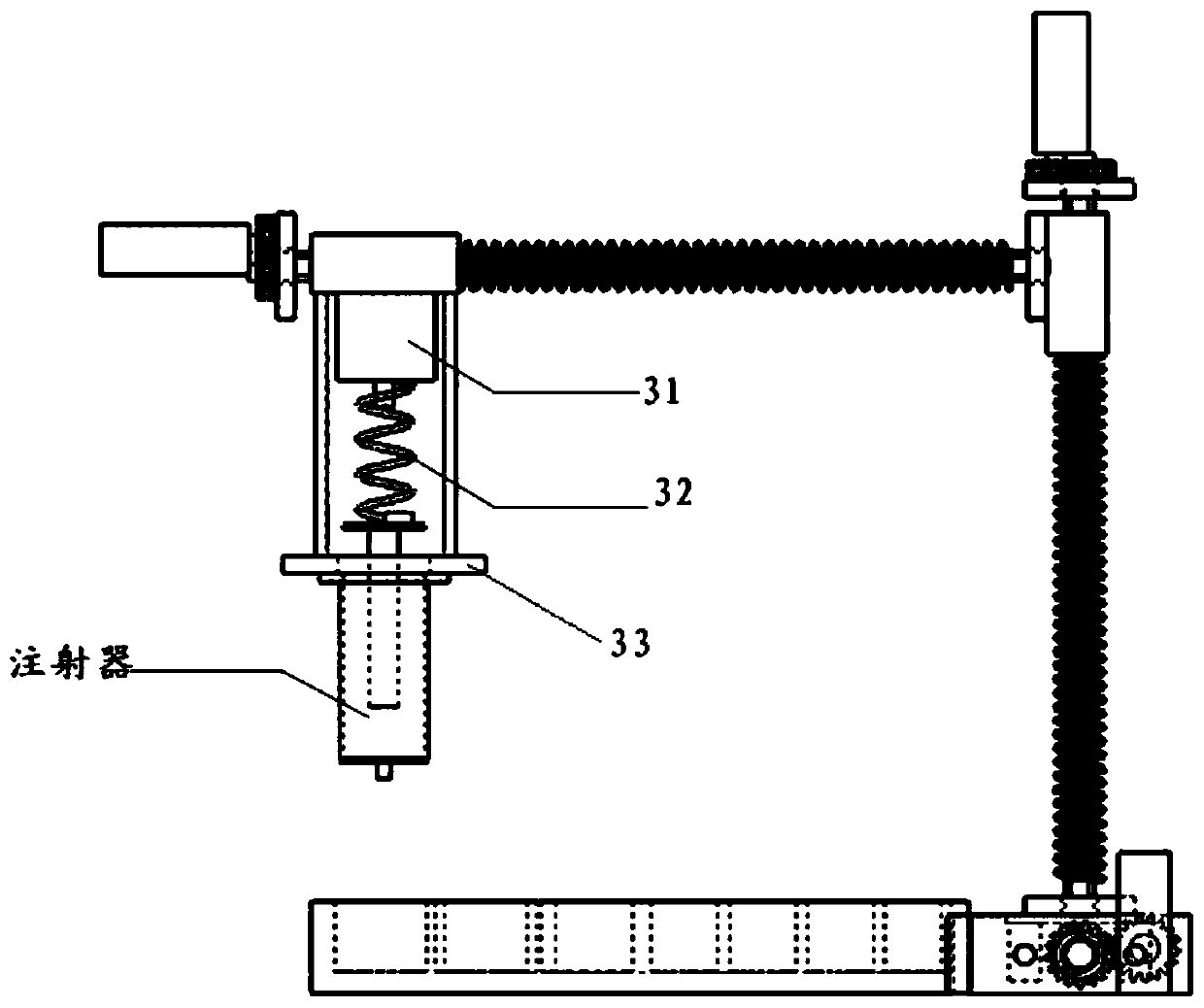 A syringe automatic dispensing device