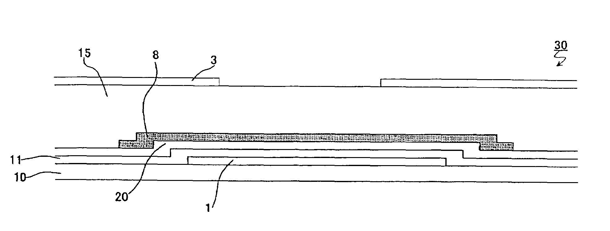 Substrate for display device having a protective layer provided between the pixel electrodes and wirings of the active matrix substrate, manufacturing method for same, and display device