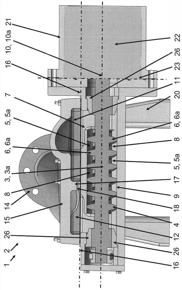 Horizontally split screw shaft pump