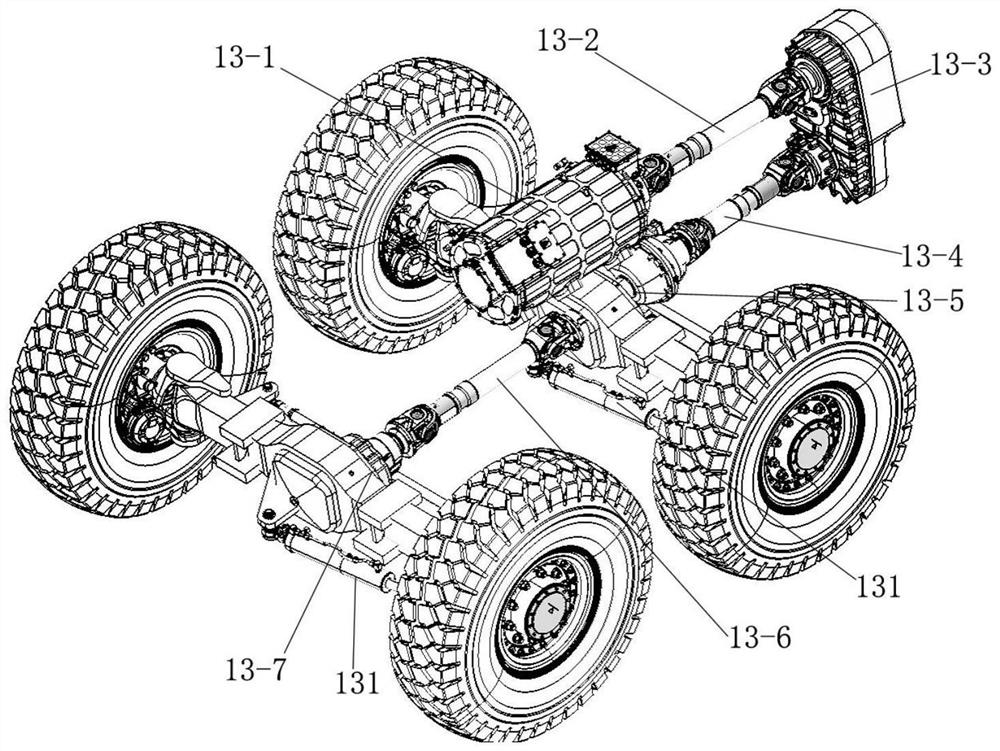 Hybrid bidirectional driving unmanned mining dump truck chassis