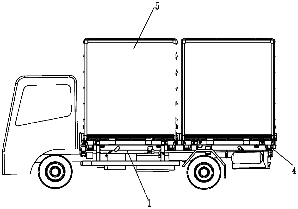 Automobile with detachable carriage for transporting multiple exchange boxes