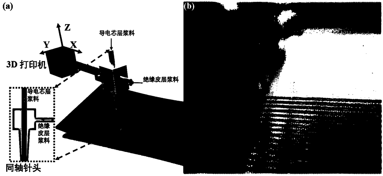 Skin-core structure fiber intelligent pattern and printing method and application thereof