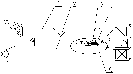 A self-installing three-cylinder combined multi-stage luffing device