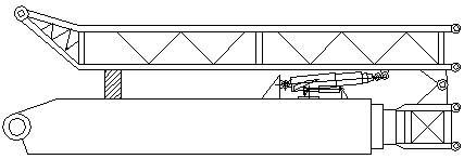 A self-installing three-cylinder combined multi-stage luffing device