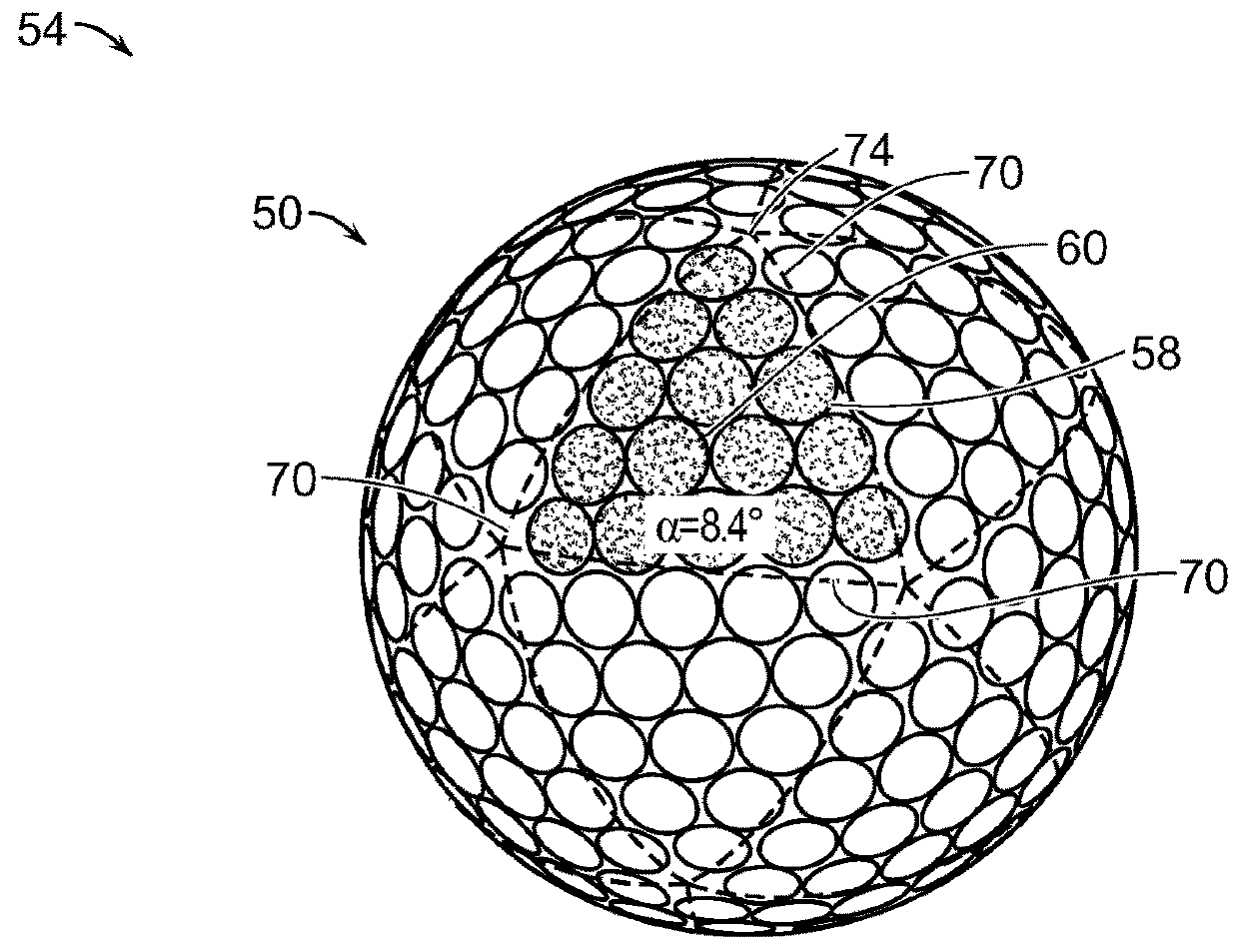 Golf ball aerodynamic configuration