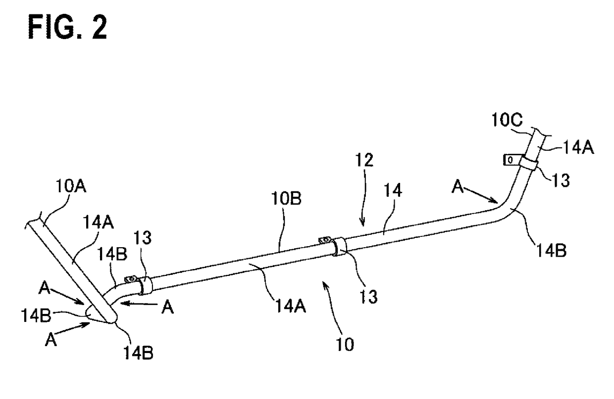 Exterior member and electric wire wiring structure