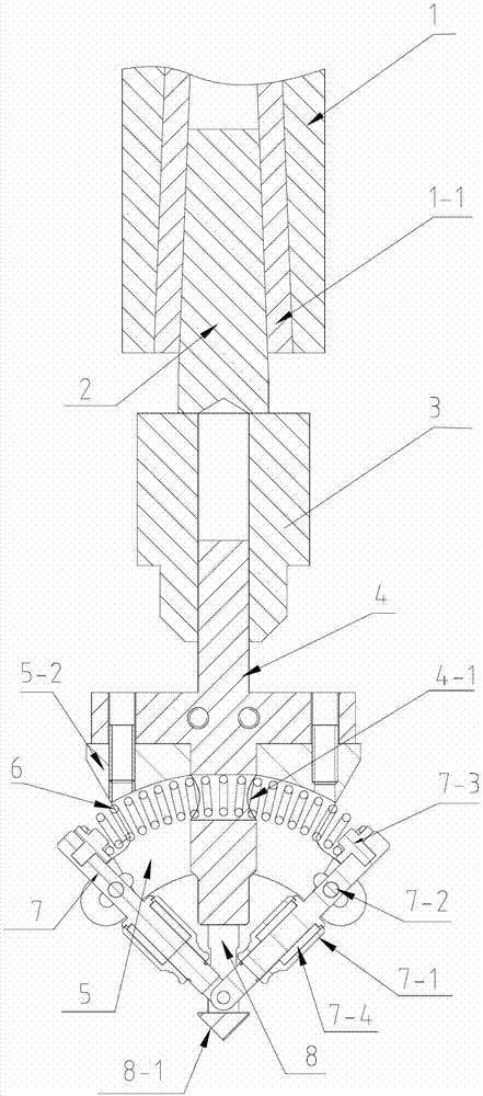 R-angle stamping fixture for flexible milled-surface-painted plastic material