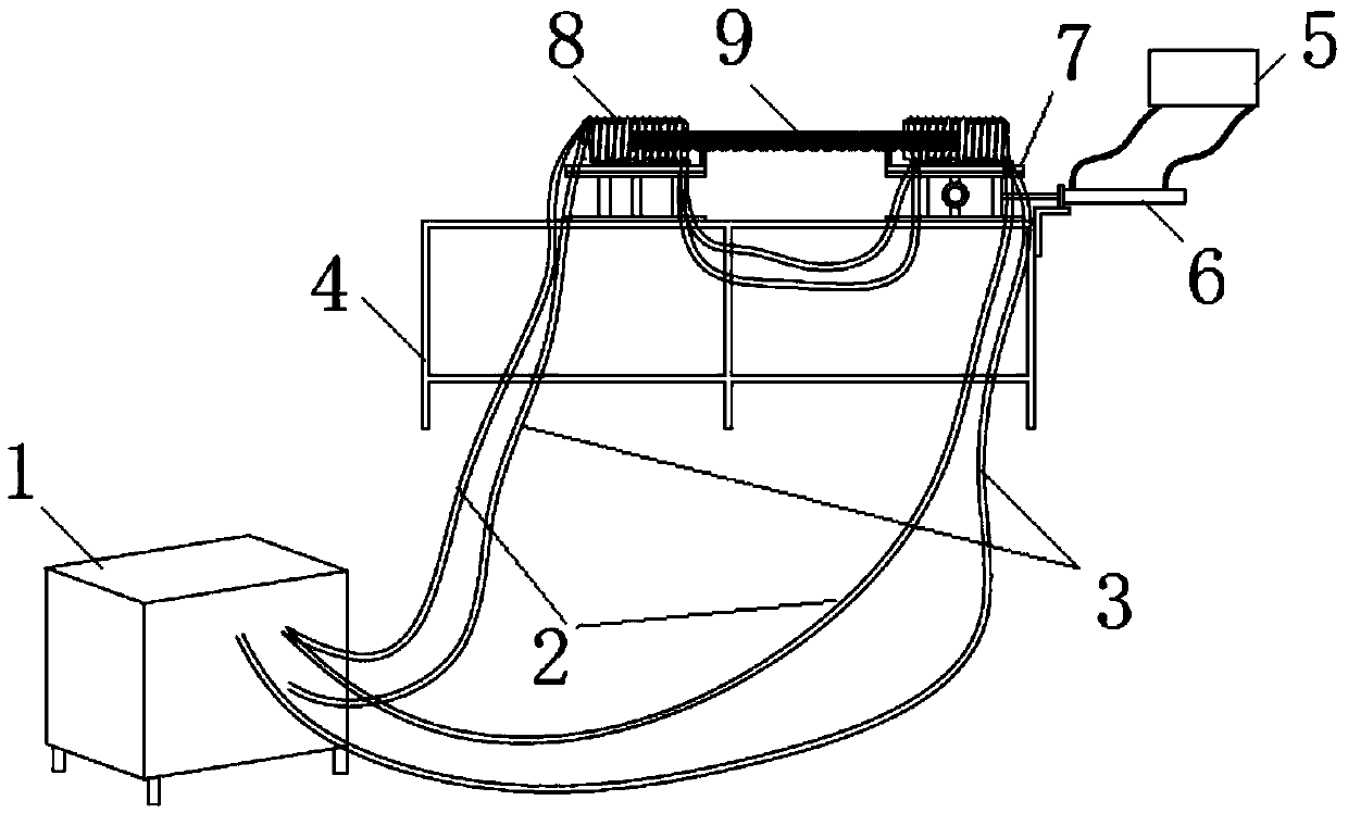 Synchronous heating equipment of pier heads at two end parts of torsion bar