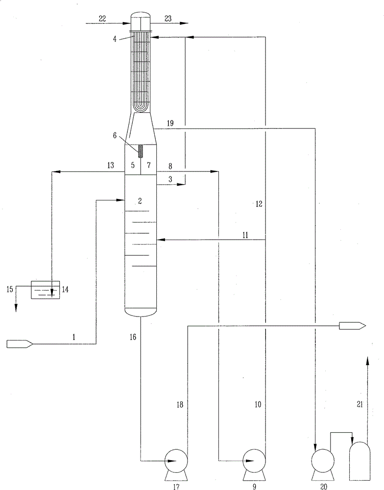 Composite function single-tower diesel or jet fuel vacuum dehydration process