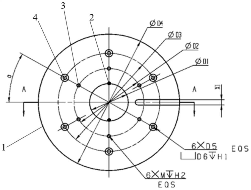 Adapter plate for mortise broaching of disc parts and disc part machining device