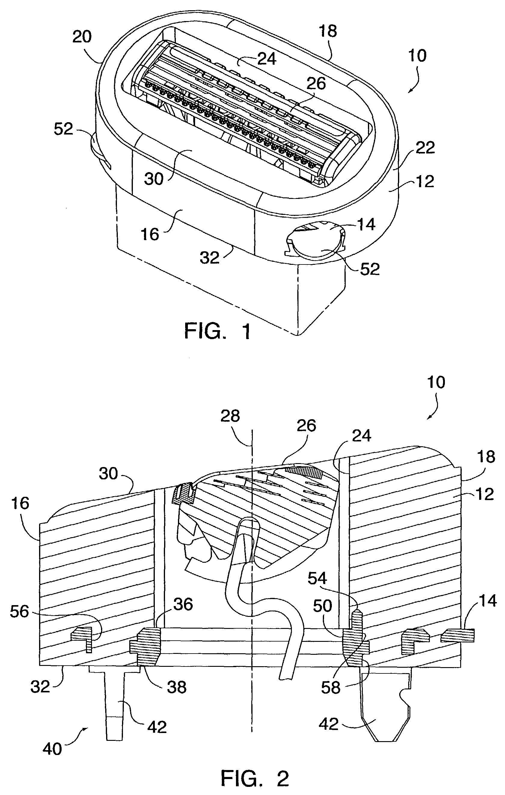 Replacement cartridge for a razor assembly