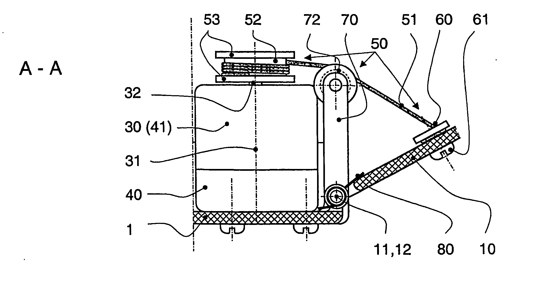 Device for transmitting a movement having a parallel kinematics transmission structure providing three translational degrees of freedom