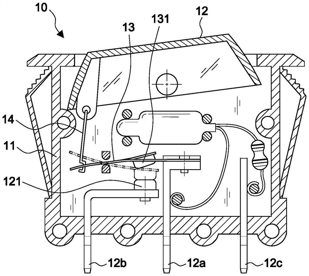 Switch module with built-in surge absorption linkage circuit breaking structure