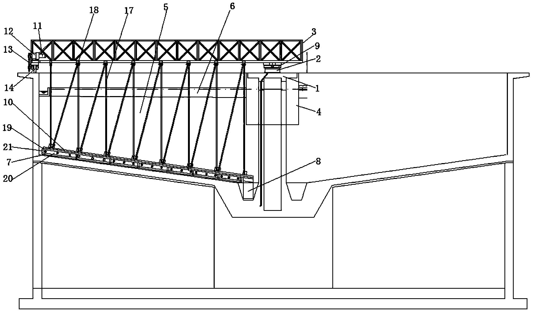 Peripheral drive mud scraper