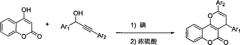 Method for synthesizing pyrano-coumarin derivative