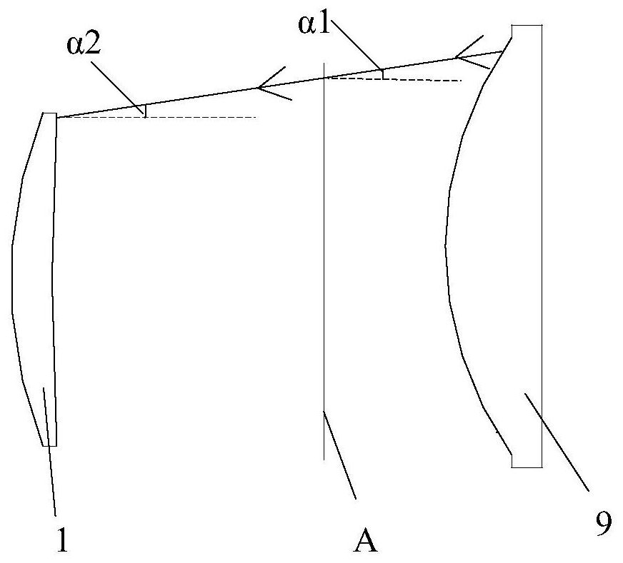 Optical system for film projection and projection equipment