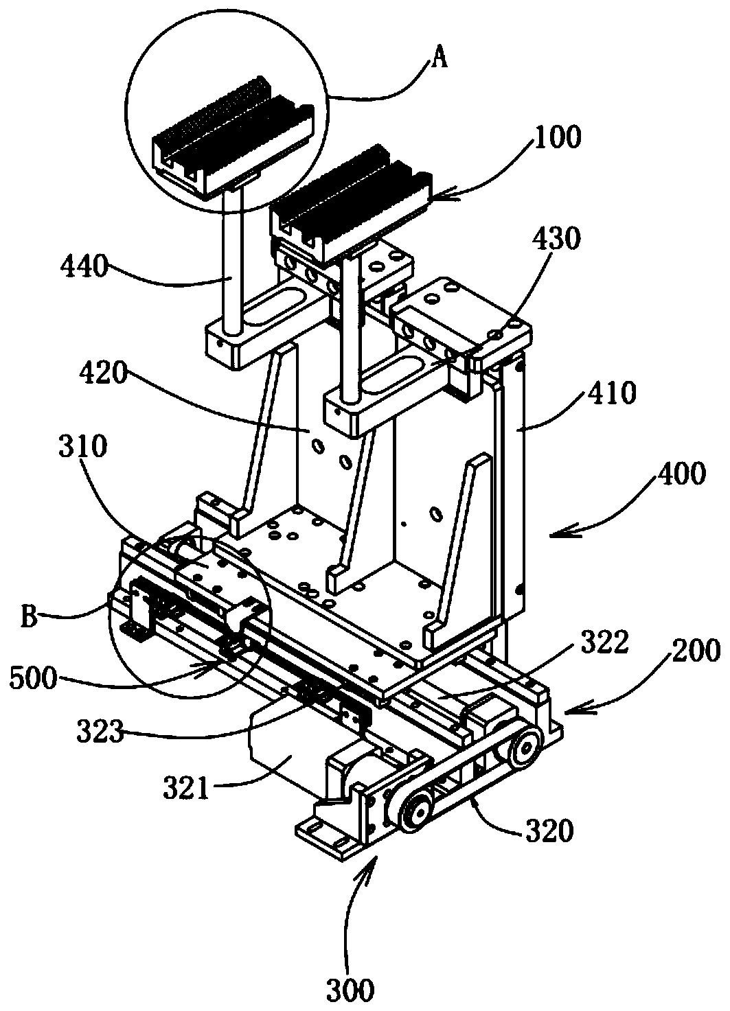 Mass wafer fixing device and driving device in magazine-free cleaning equipment and use method